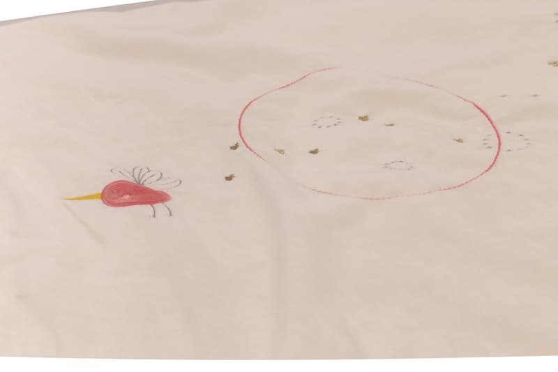 Plaid, lilou & perlin textile creme et rose pale h-18