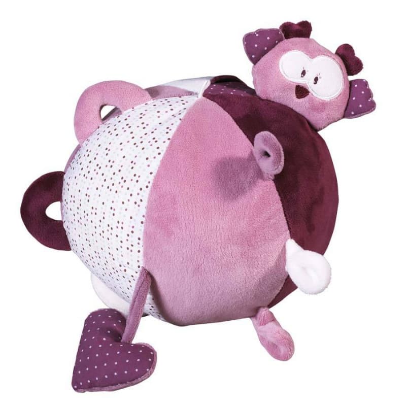 Balle Mam'zellebou, mam'zellebou sauthon baby deco rose/blanc diam 18c