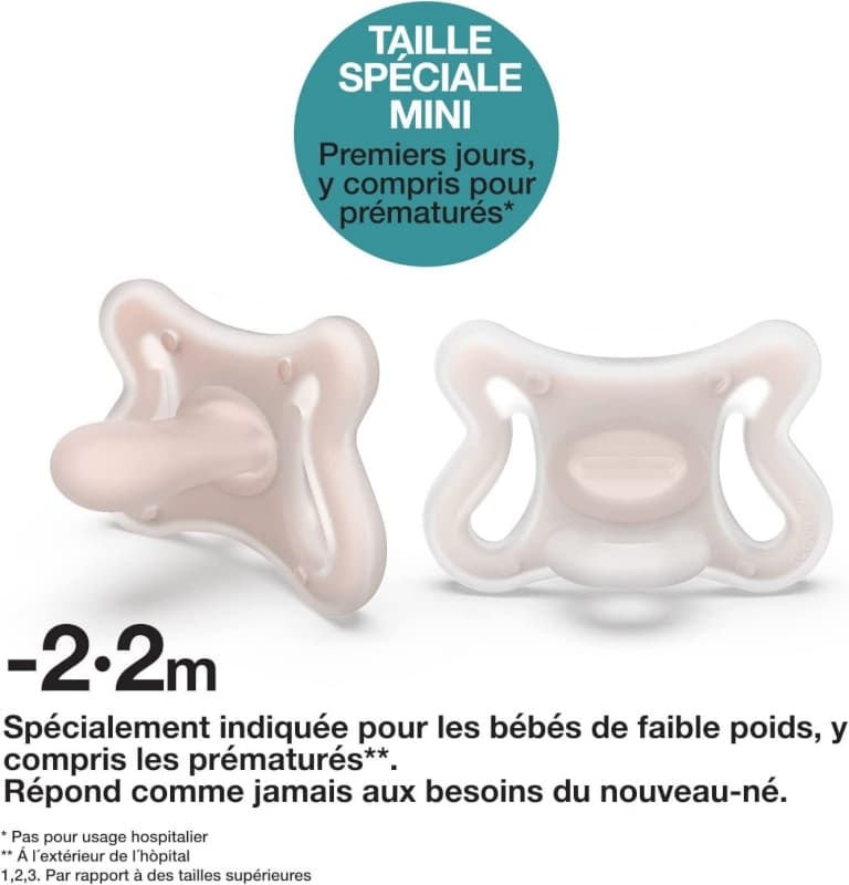 Sucette Symetrique Silicone, rose -2/2m zerø.zerø suavinex — vue 3 sur 5