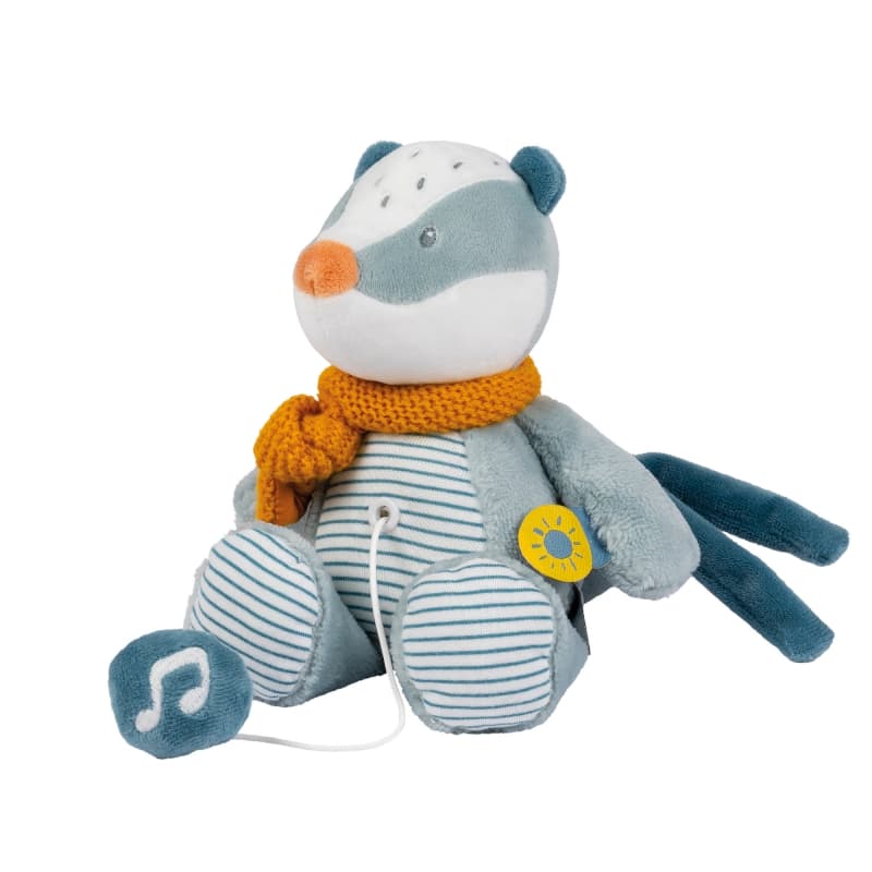F&l Mini Peluche Musicale Blaireau, felix&leo nattou multicolore e-24