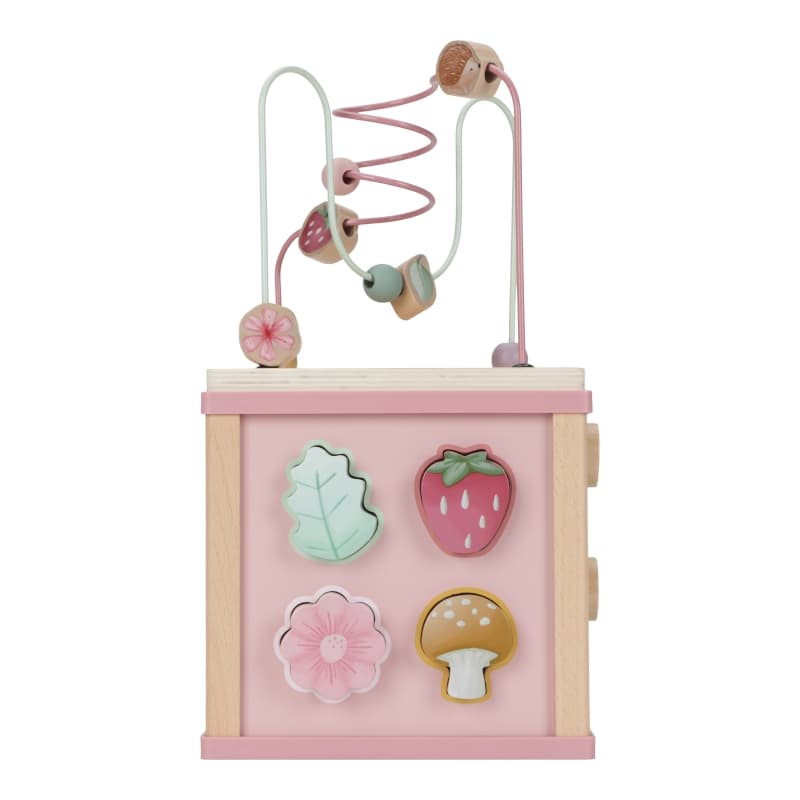 Cube d'Activites en Bois Fsc, rose jaune beige vert multicolore fairy garden little dutch — vue 5 sur 5