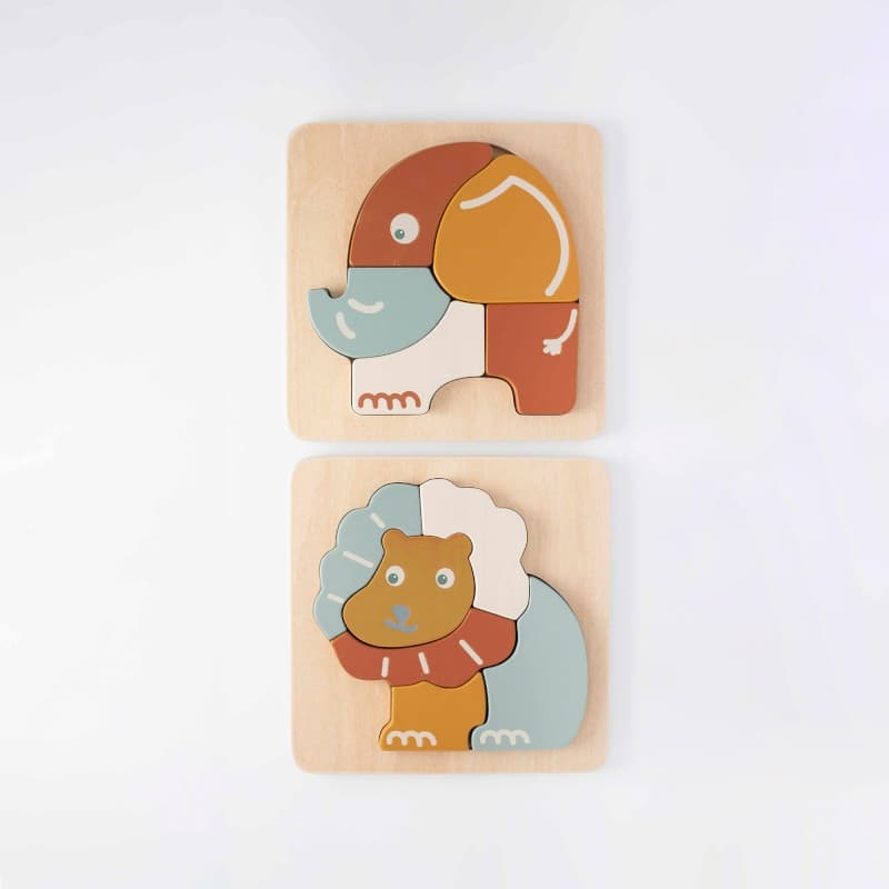 Puzzles X2 en Bois Fsc, multicouleur dès 12 mois trois kilos sept e-24 — vue 1 sur 4