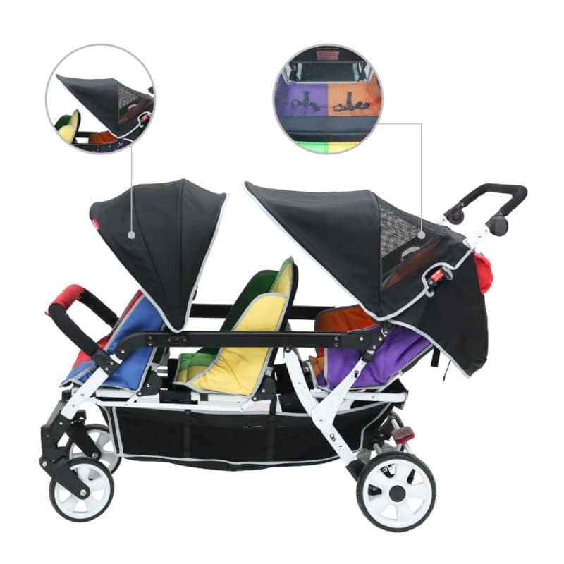 Poussette 6 Places H6e, multicolor familidoo — vue 8 sur 10
