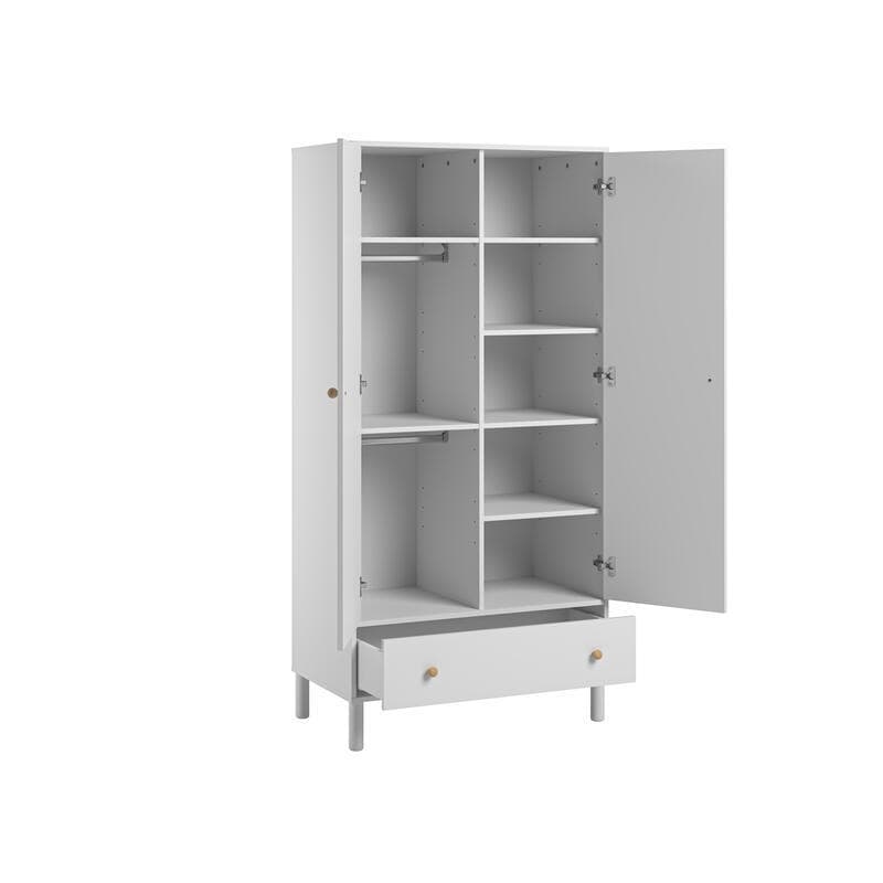 Armoire Tela Blanc/bois, tela 90x50x185 — vue 4 sur 4
