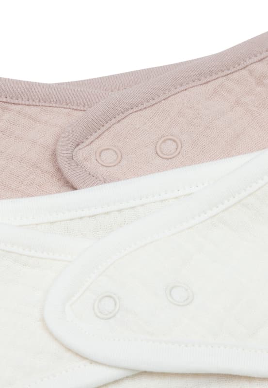 Bavoir Bandana Gaze de Coton X2, wild rose oatmeal basics jollein e-25 — vue 2 sur 3