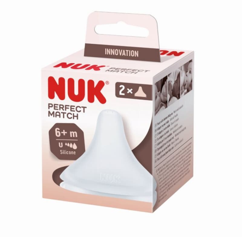 Tetines X2, transparent perfect match flow control nuk — vue 2 sur 2