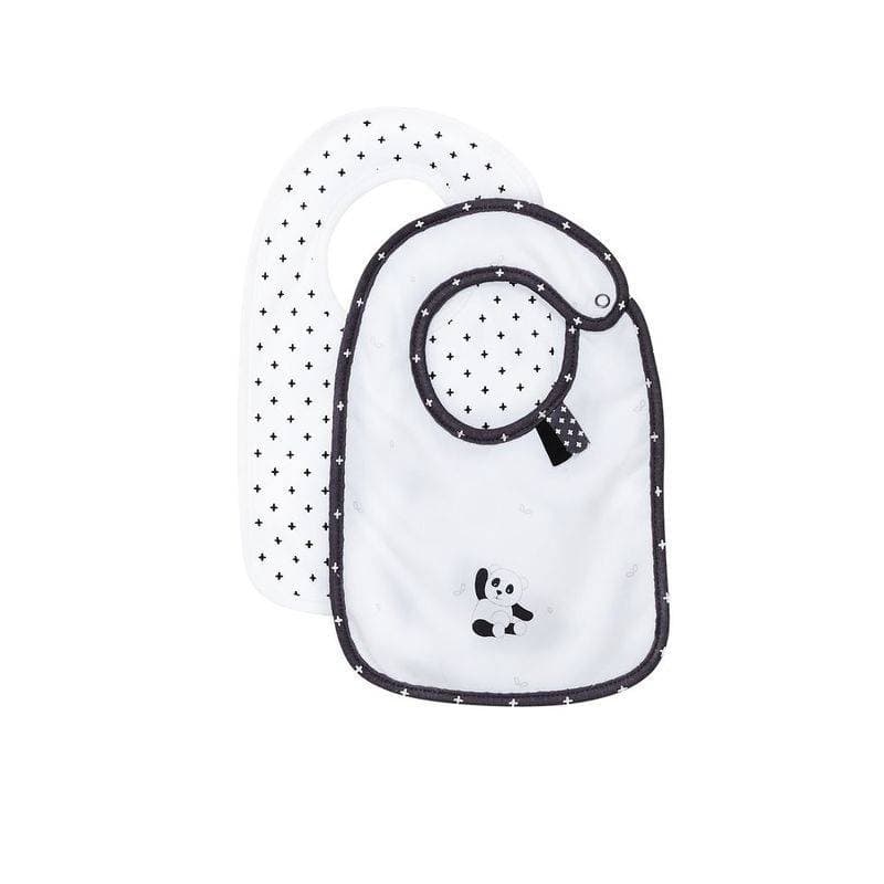 Bavoirs Lot de 2 Chao Chao, chao chao sauthon babywear blanc - noir naissance/ — vue 2 sur 2