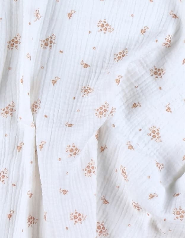 Langes Mousseline Bio X2, rose 100x100cm vintage flowers noukie's — vue 2 sur 3