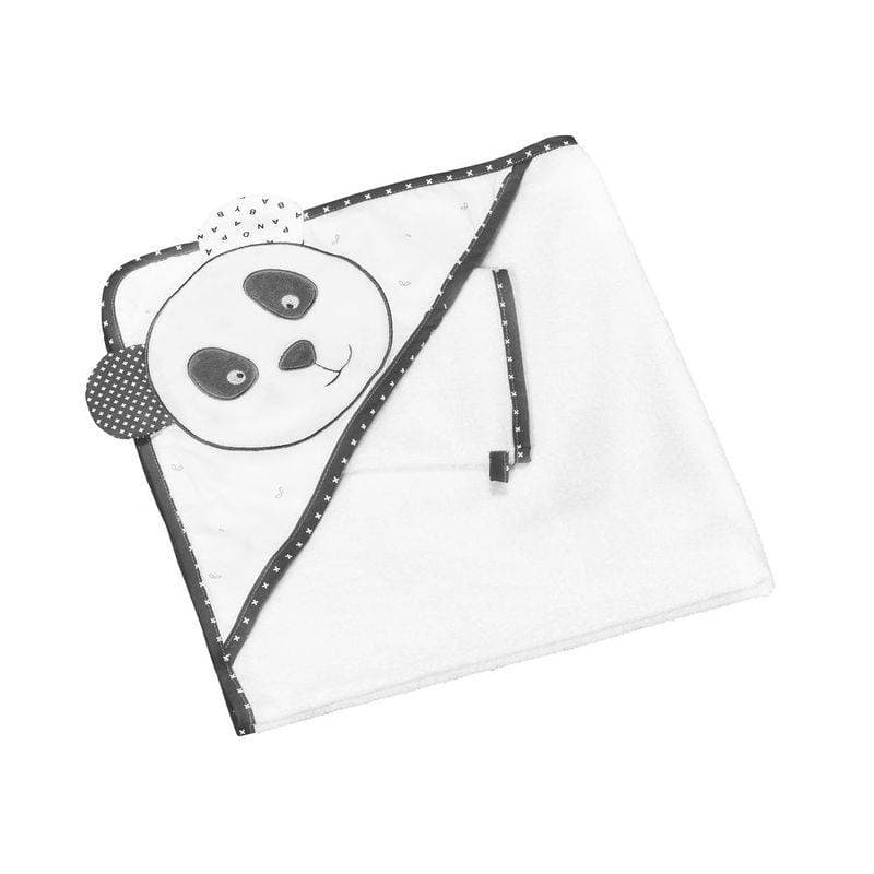 Cape de Bain Plus Gant Chao Chao, chao chao sauthon baby deco blanc - gris fonce - n