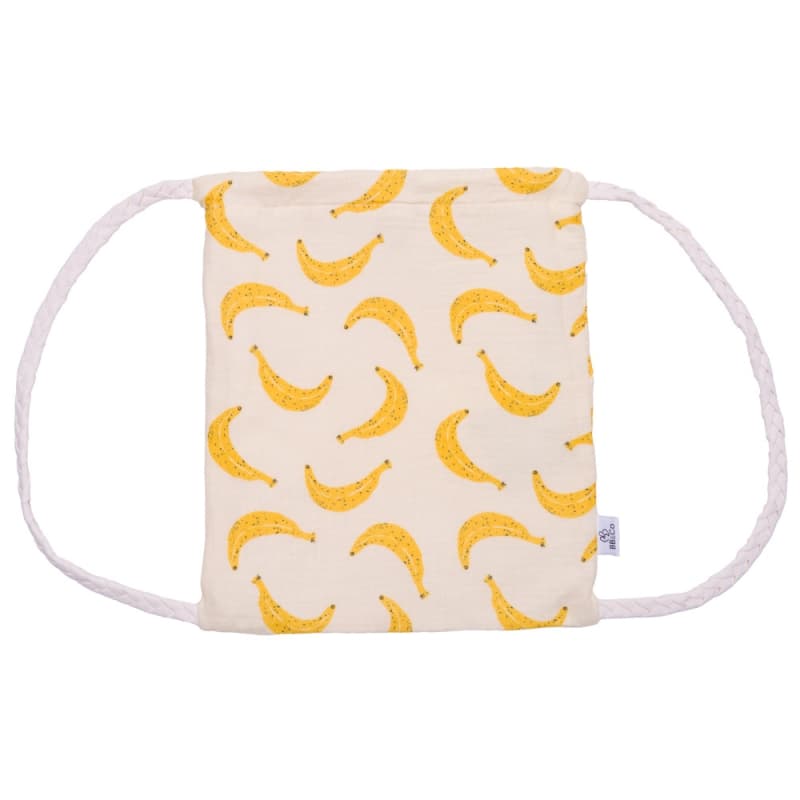 Sac a Dos Gaze Bretelles Tressees, ecru jaune bananes bb&co 25/12