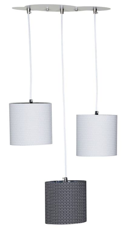 Suspension Lumineuse Trio Babyfan D14cm, babyfan sauthon babylighting gris/blanc per — vue 1 sur 2
