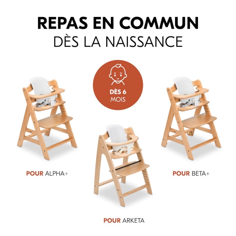 Dossier Babyset Chaise Haute Alpha/beta/arketa, blanc hauck p-24 e-24 — vue 3 sur 5