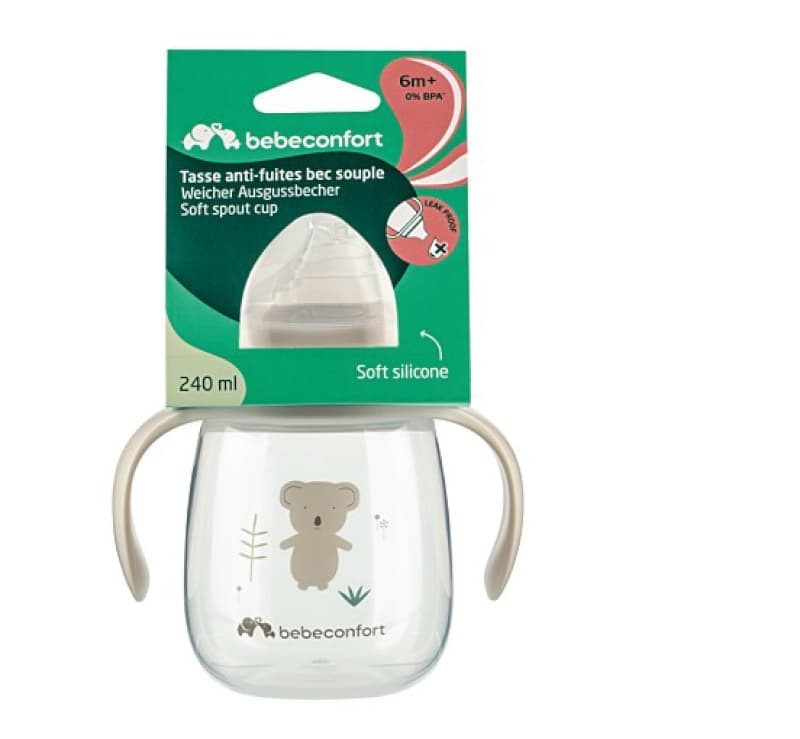 Tasse Anti Fuite Bec Souple 240ml Sand, bebeconfort