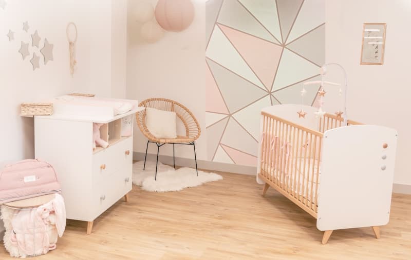 Ensemble Lit 60x120 + Commode + Plan a Langer Senja, senja domiva blanc 124x65x95 (lit) 86 x48x92 (commode) 86x74x8 (plan à langer — vue 1 sur 3