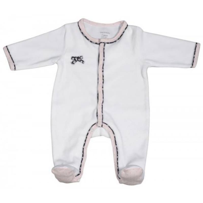 Pyjama Velours Blanc Taille Naissance Miss Fleur de Lune, sauthon — vue 3 sur 3