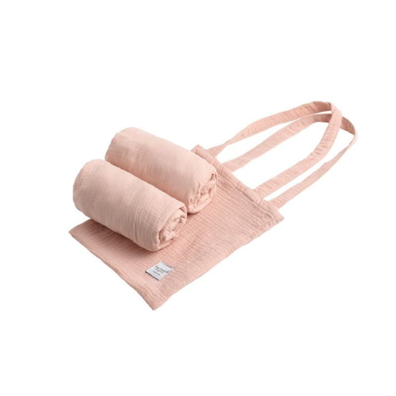 2 Draps Housse Ovales Berceau Quartz, original rose quartz rose quartz 50 x 90 x 6