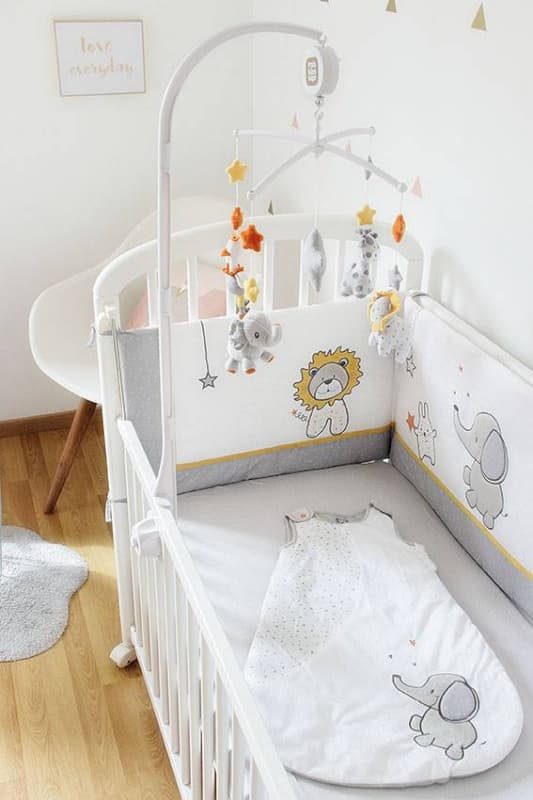 Set de Bain, fanfan et leo trois kilos sept blanc/jaune moutard — vue 1 sur 3