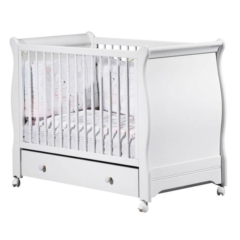 Lit Bebe Galerie Coulissante, Panneaux Galbes Elo, elodie blanc sauthon signature blanc l125 h94 p67 — vue 1 sur 3