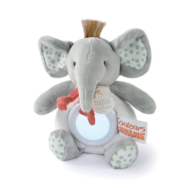 Elephant Veilleuse, gris 15cm doudou raconte doudou et compagnie a-24 h-24 — vue 1 sur 3