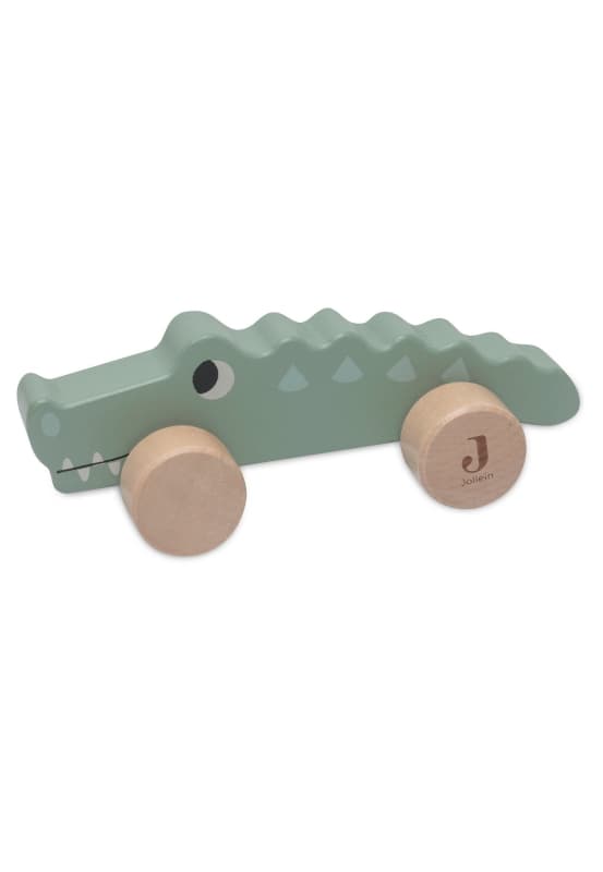 Jouet en Bois a Roulettes, sea green jungle jambo crocodile jollein h-24 — vue 2 sur 3