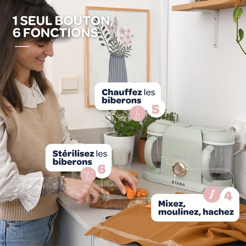 Bundle Babycook Duo + Cuilleres 1er Age, vert de gris beaba 26/02 — vue 4 sur 7