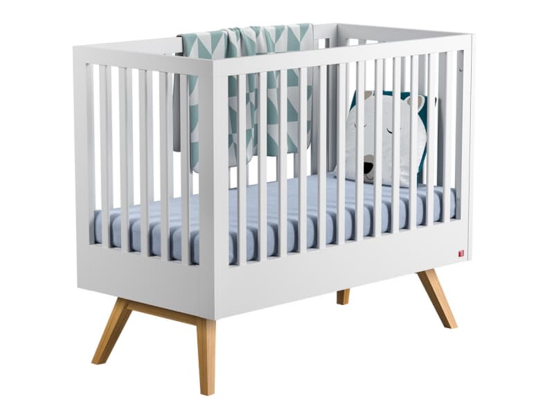 Lit 60x120 Naturebaby Blanc/bois — vue 1 sur 3