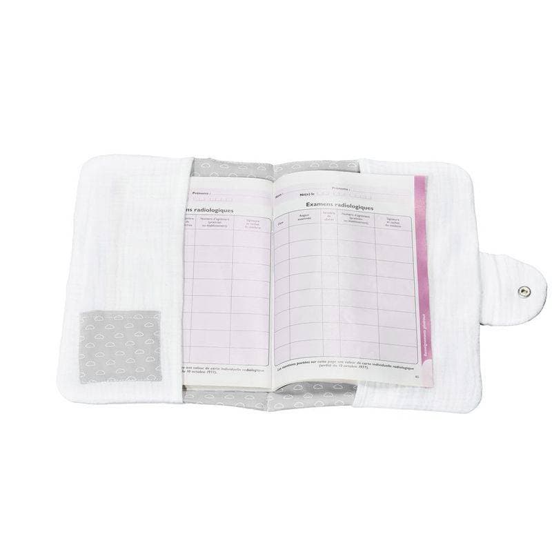 Protege Carnet de Sante Gris Lily Grey, lily grey sauthon baby deco gris clair - argente p — vue 2 sur 2