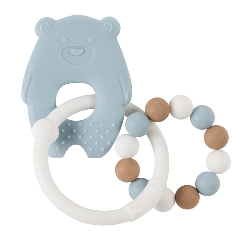 Anneau Dentition Ours, silicone nattou bleu e22
