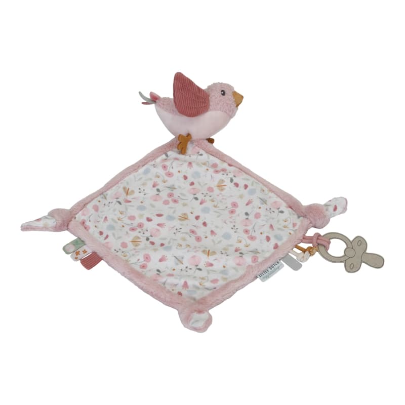 Doudou Carre Oiseau, rose 0m+ flowers & butterflies little dutch 05-24 — vue 3 sur 3