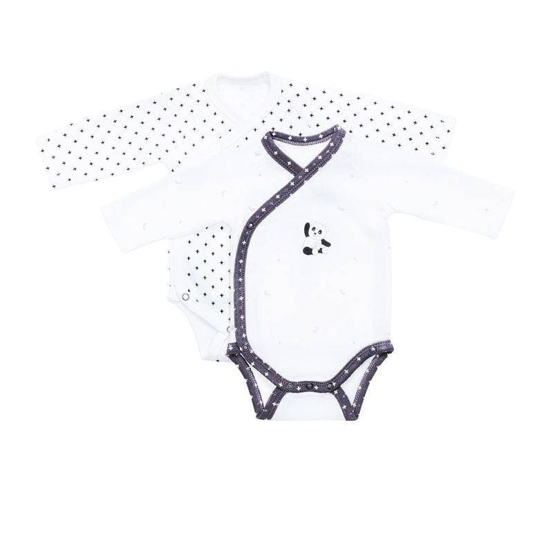 Bodies Blanc/noir Lot de 2 Taille 3 Mois Chao Chao, chao chao sauthon babywear blanc - gris fonce 3 mo — vue 2 sur 2
