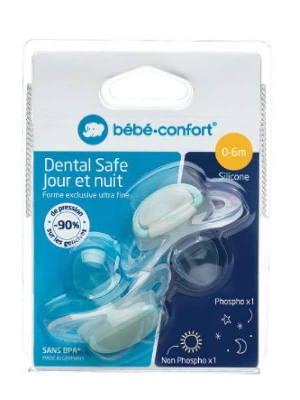 Sucette Dental Safe - Silicone 0/6m - X2, bebeconfort take me to the moon 43809
