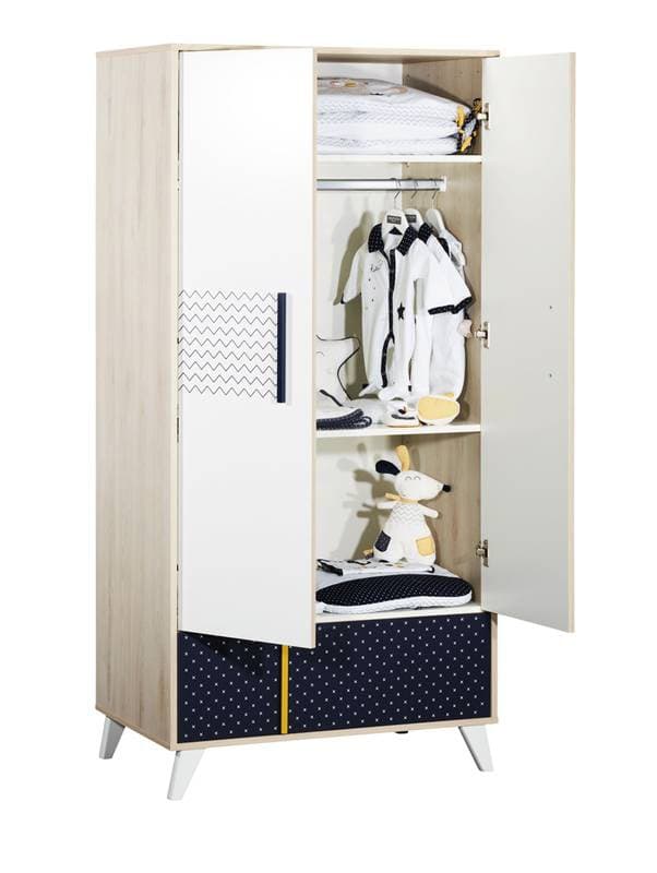 Lingere 2 Portes 1 Tiroir, hello sauthon easy 86 x 9 x 77 — vue 2 sur 4