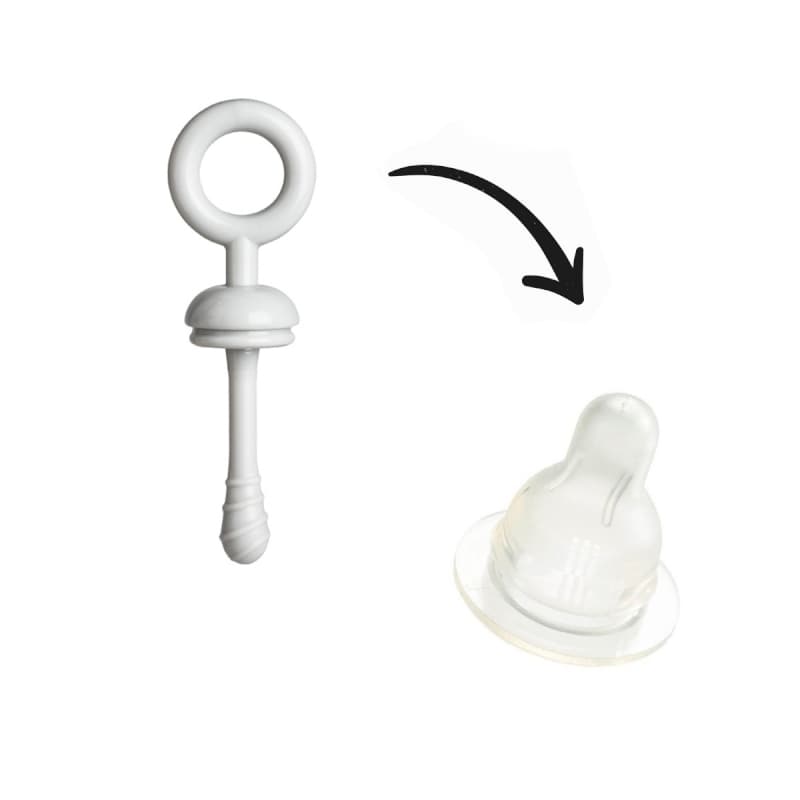 Goupillon + Brosse Tetine, gris babycalin — vue 2 sur 3