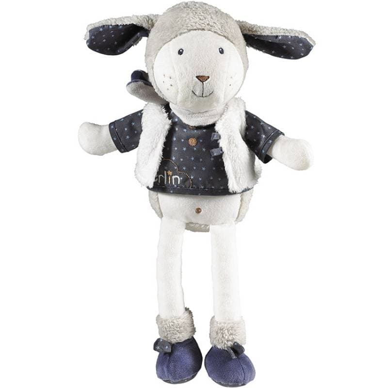Doudou Merlin, merlin sauthon baby deco bleu/blanc l 15 x h 37 cm — vue 3 sur 5