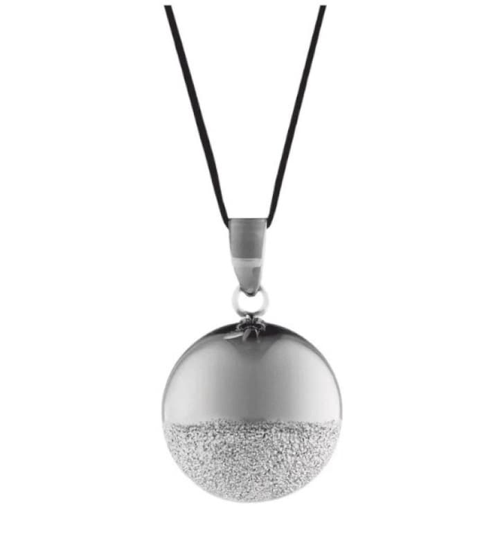 Bola Sphere, Black Rhodium/poudre de Diamant, avec Cordon Noir, sphere blakc rhodium u