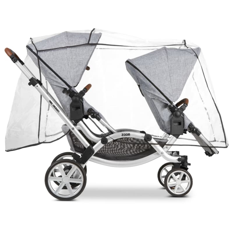 Habillage Pluie pour Poussette Double Zoom, abc design transparent