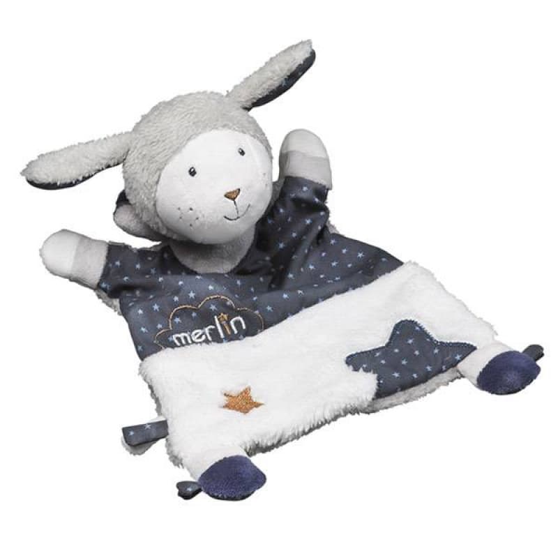 Doudou Mouchoir Merlin, merlin sauthon baby deco bleu/blanc l 19 x h 30 cm — vue 3 sur 3
