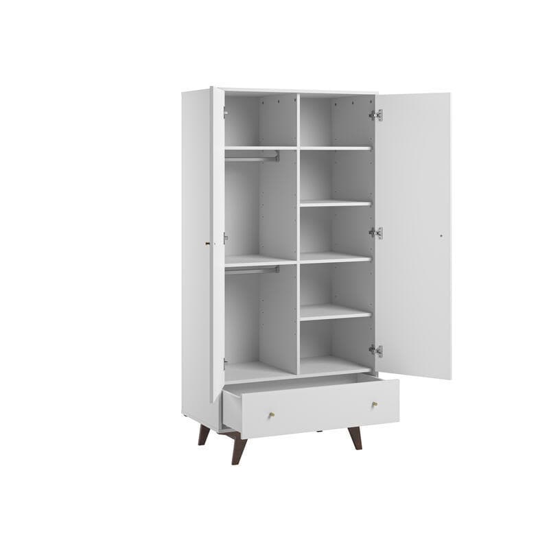 Armoire Mid Noix/blanc, mid 90x50x185 — vue 3 sur 3