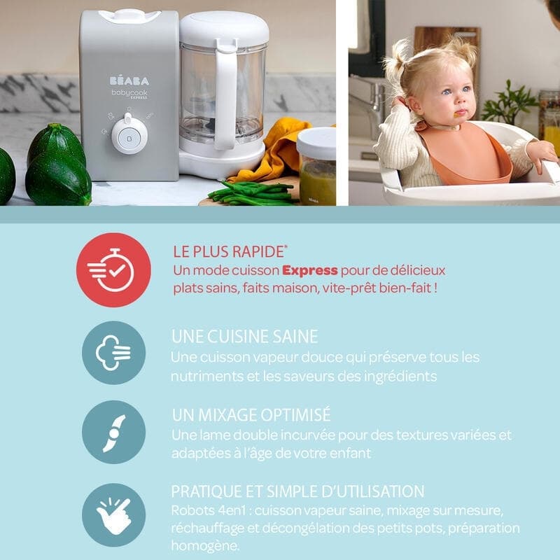 Babycook Express, gris velours beaba — vue 2 sur 5