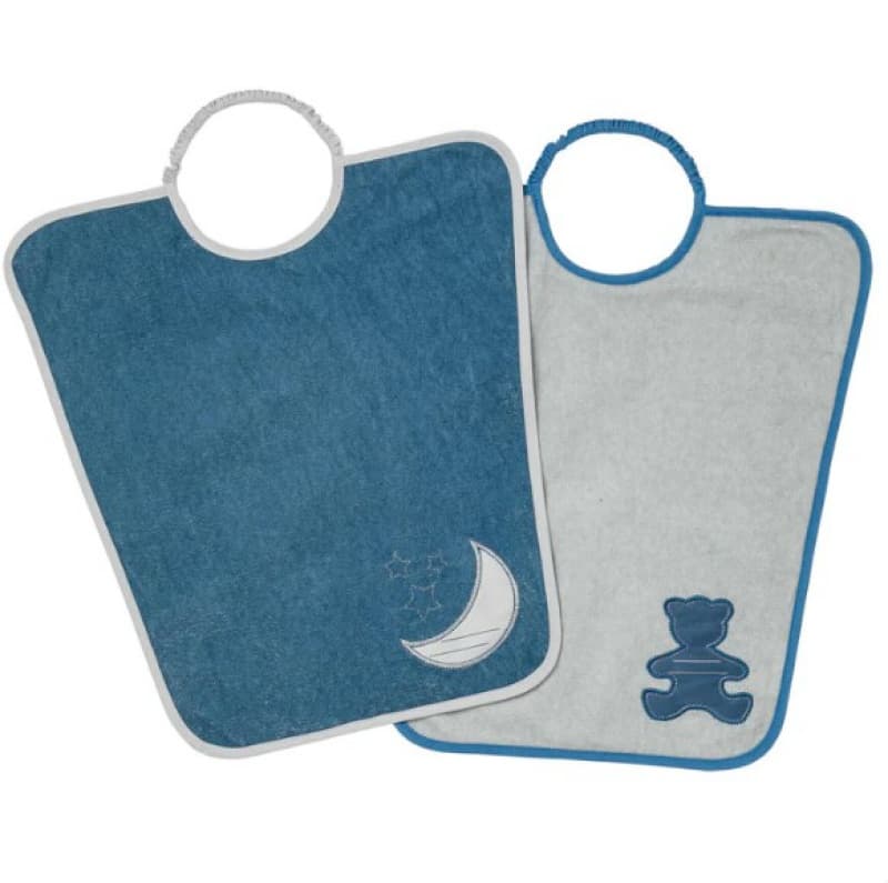Lot de 2 Bavoirs Maternelle-ours Lune — vue 1 sur 2