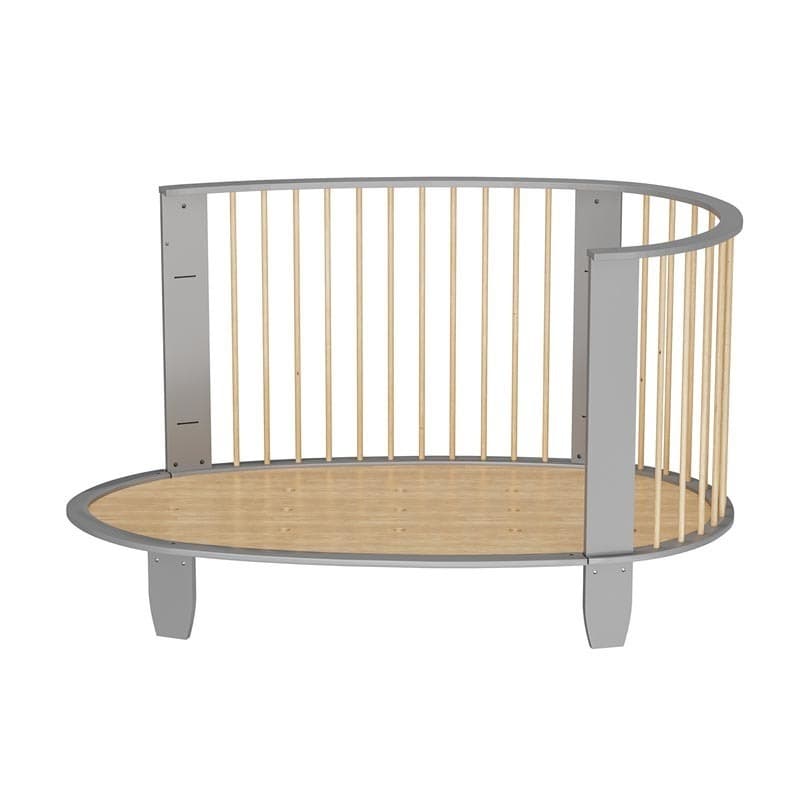 Lit 70x140 Gris Clair/naturel avec Matelas et Hous