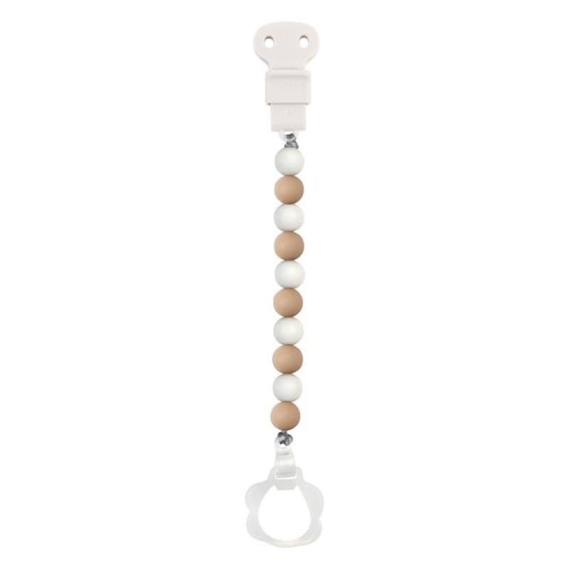 Attache Sucette Silicone Beige/blanc