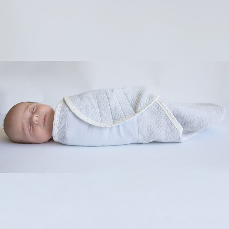 Couv Emmaillotage Calin Naissance Gris, gris domiva naisance - 84x53cm ouvert — vue 5 sur 5