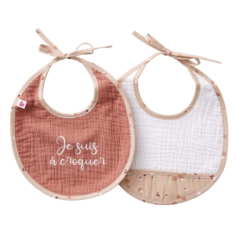 Lot de 2 Bavoirs Naissance en Gaze - Blooming Day, blooming day naissance per — vue 1 sur 4