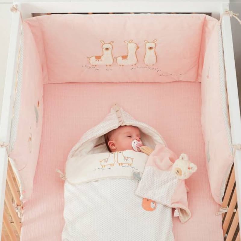 Tour de Lit Rose Veloudoux® 33cm Moris Sacha, rose clair permanent — vue 2 sur 2