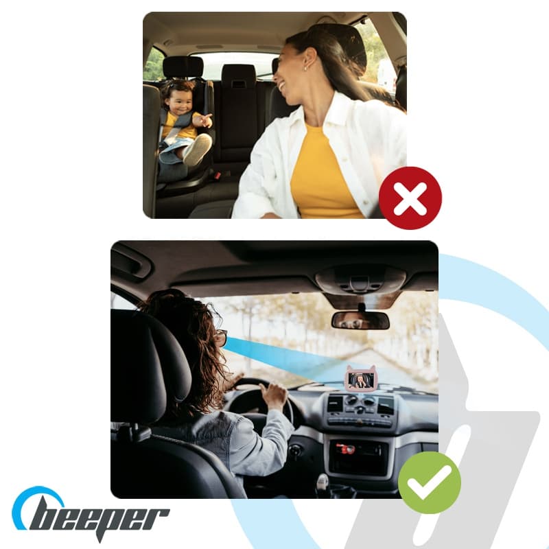 Kit Camera de Securite Bebe Embarque Voiture, rose babeecam 26/06 — vue 5 sur 7