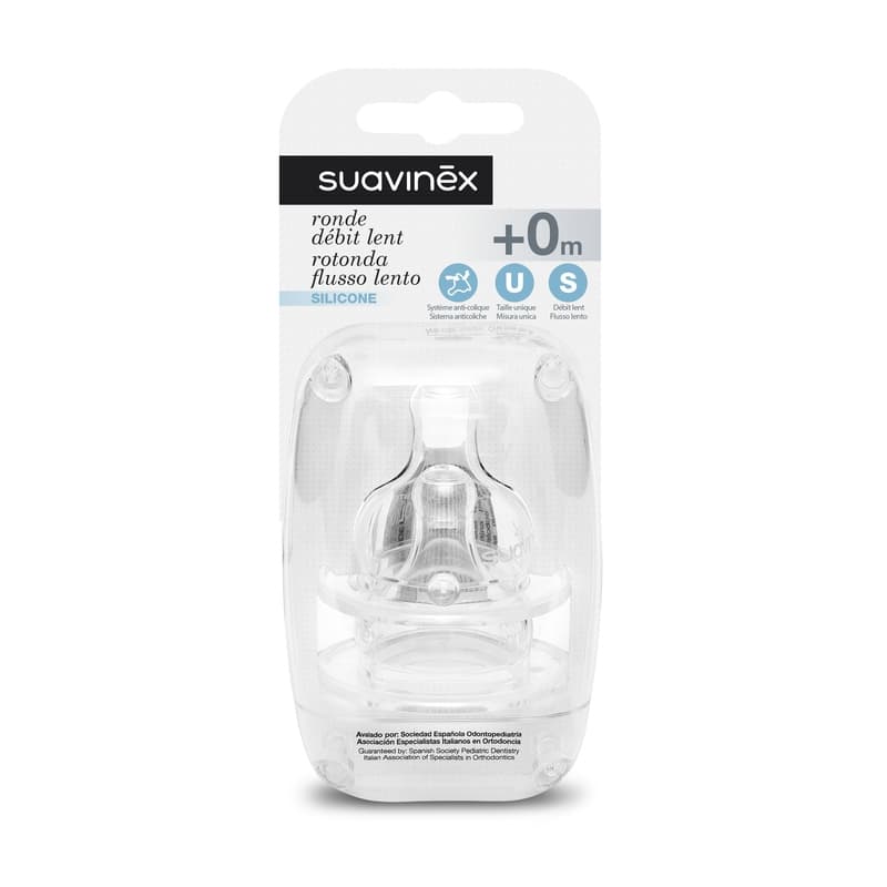 2 * Tetines Bout Rond Silicone Debit Lent 0+ — vue 1 sur 2
