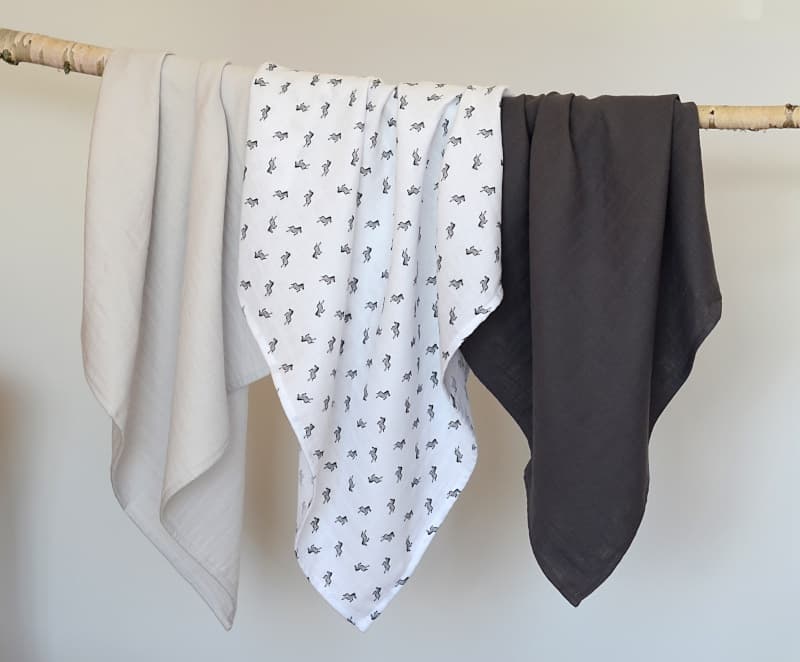 Boite 3 Langes - Savane, gris — vue 3 sur 3