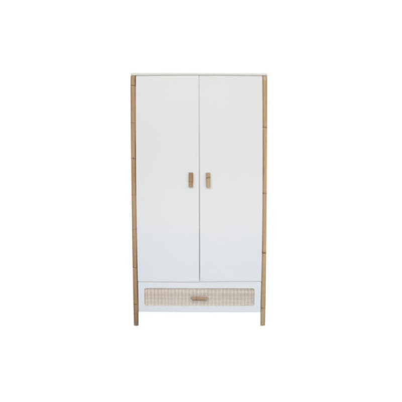 Oceane Armoire 1 Tiroir , 2 Portes. Pieds Canne Rotin, océane ardoise
