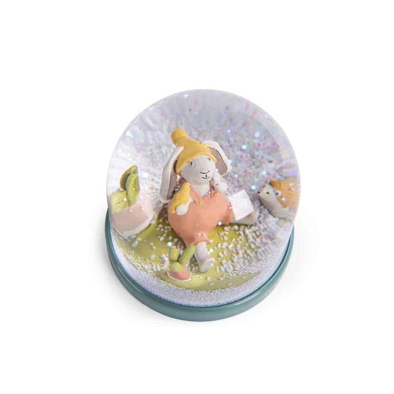 Boule a Neige, trois petits lapins bleu 0x9x8xcm p-e-a-h — vue 4 sur 4